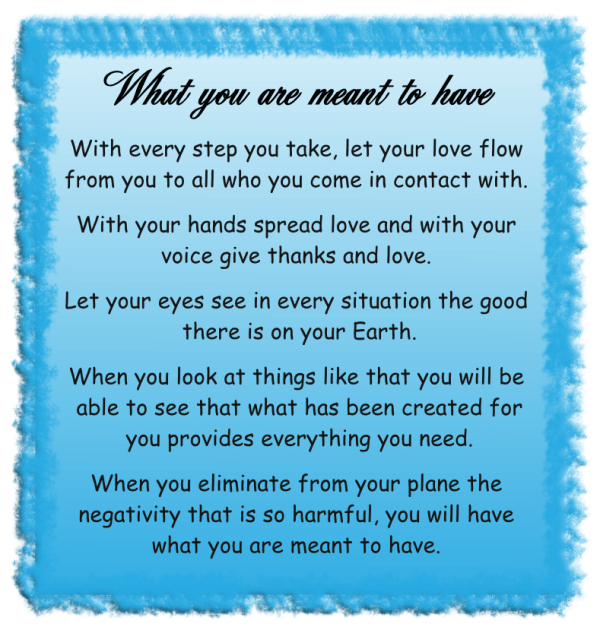 What you are meant to have