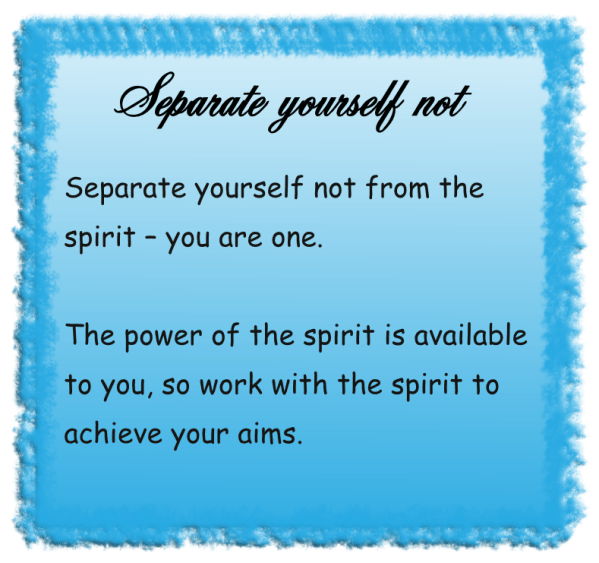Separate yourself not