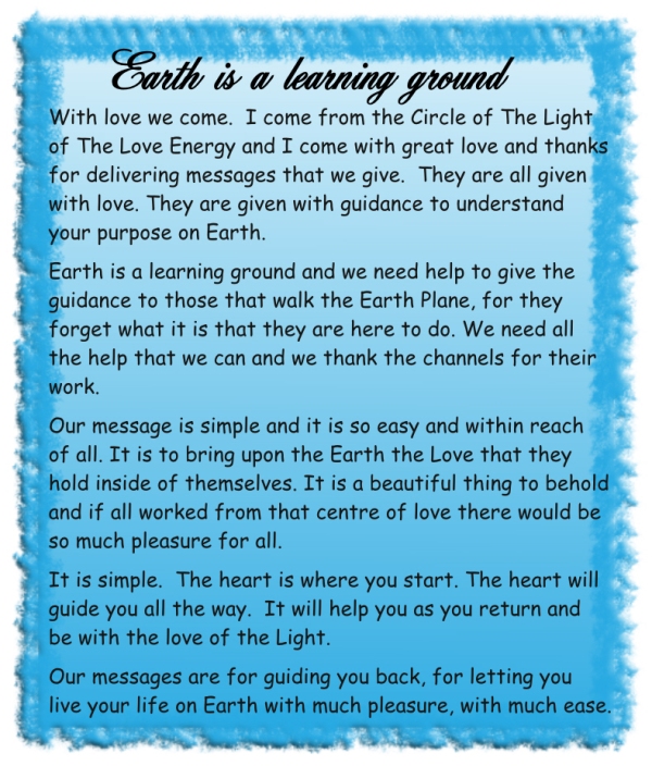 Earth is a learning ground