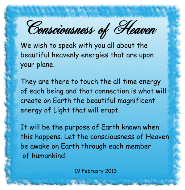 consciousness of heaven