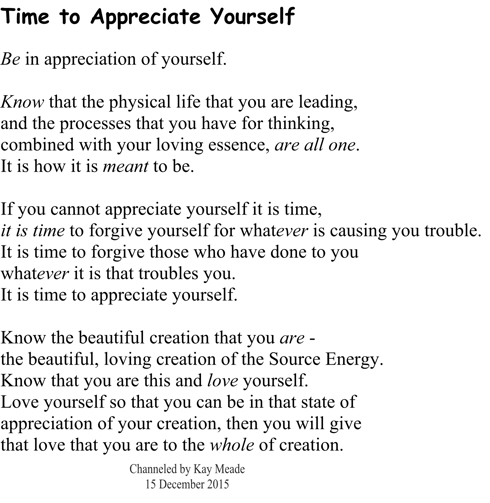 Time to Appreciate Yourself