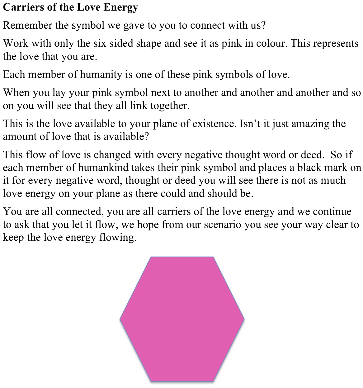 Carriers of The Love Energy